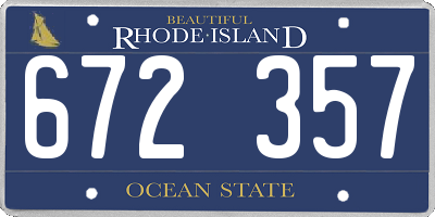 RI license plate 672357