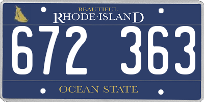 RI license plate 672363