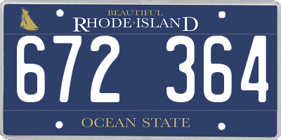 RI license plate 672364