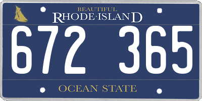RI license plate 672365