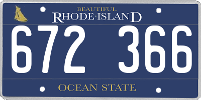RI license plate 672366