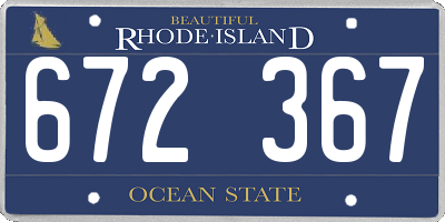 RI license plate 672367