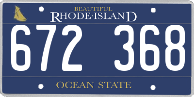 RI license plate 672368