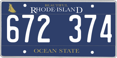 RI license plate 672374