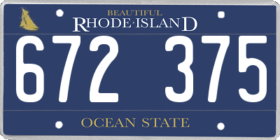 RI license plate 672375