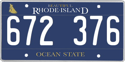 RI license plate 672376