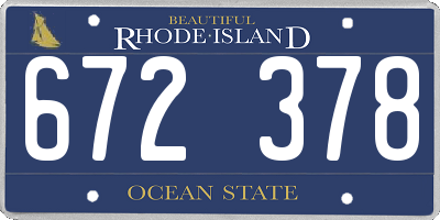 RI license plate 672378
