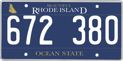 RI license plate 672380