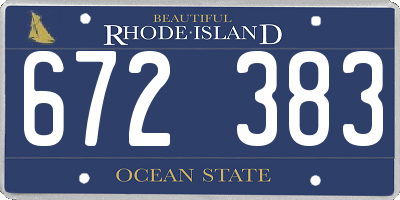 RI license plate 672383