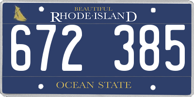 RI license plate 672385