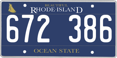 RI license plate 672386