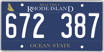 RI license plate 672387