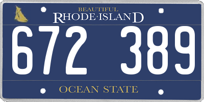 RI license plate 672389
