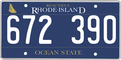 RI license plate 672390