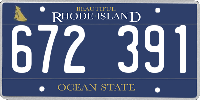 RI license plate 672391