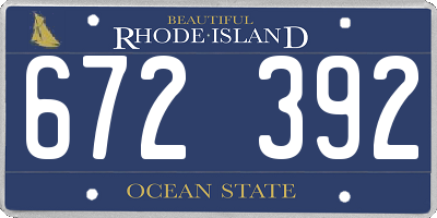 RI license plate 672392