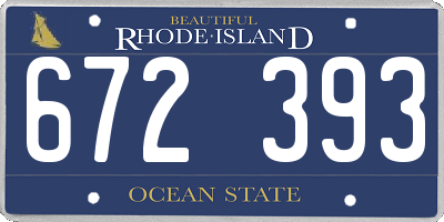 RI license plate 672393