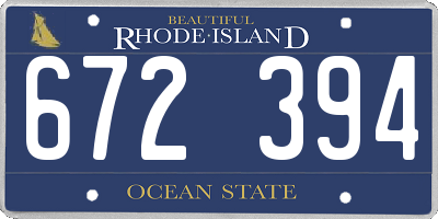 RI license plate 672394