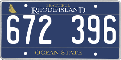 RI license plate 672396
