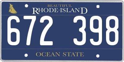 RI license plate 672398