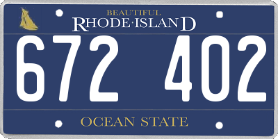 RI license plate 672402