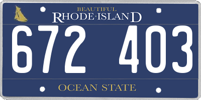 RI license plate 672403