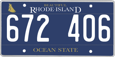 RI license plate 672406
