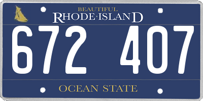 RI license plate 672407