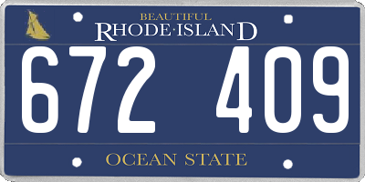 RI license plate 672409