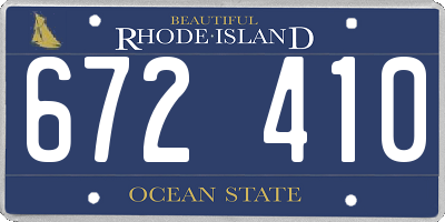 RI license plate 672410