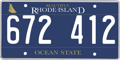 RI license plate 672412