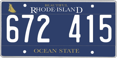 RI license plate 672415