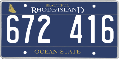 RI license plate 672416