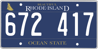 RI license plate 672417