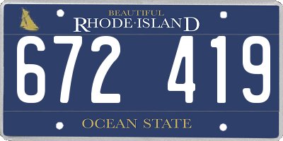 RI license plate 672419