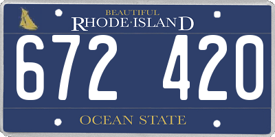 RI license plate 672420