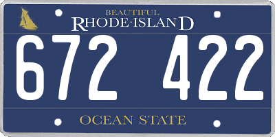 RI license plate 672422