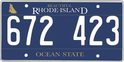 RI license plate 672423