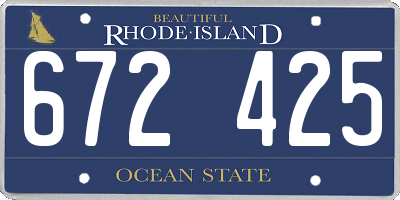 RI license plate 672425