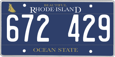 RI license plate 672429