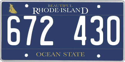 RI license plate 672430