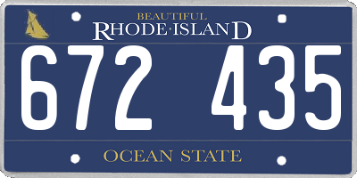 RI license plate 672435