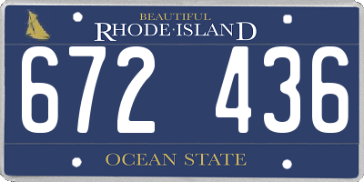 RI license plate 672436