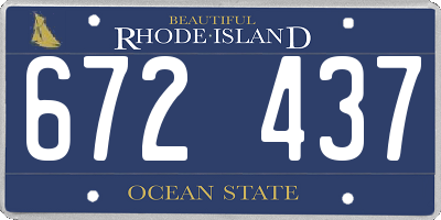 RI license plate 672437