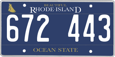 RI license plate 672443