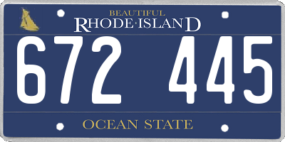 RI license plate 672445