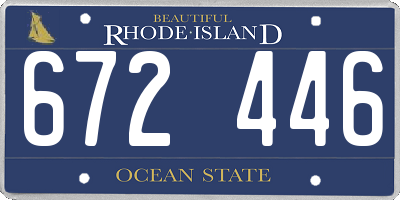 RI license plate 672446