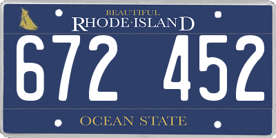 RI license plate 672452