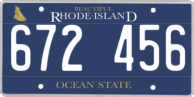 RI license plate 672456