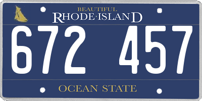 RI license plate 672457